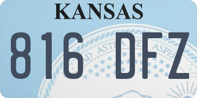 KS license plate 816DFZ
