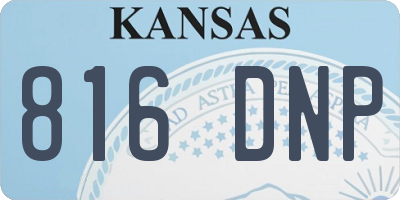 KS license plate 816DNP