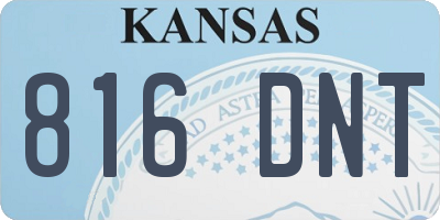 KS license plate 816DNT
