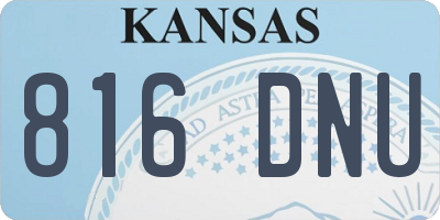 KS license plate 816DNU