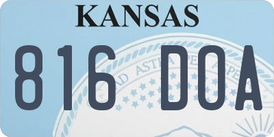 KS license plate 816DOA