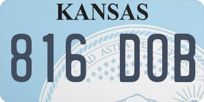 KS license plate 816DOB