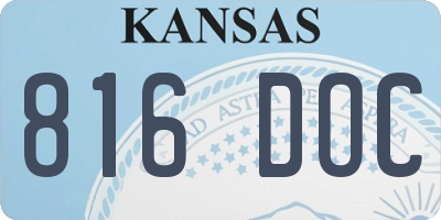 KS license plate 816DOC