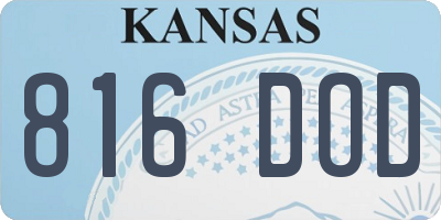 KS license plate 816DOD