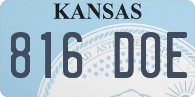 KS license plate 816DOE