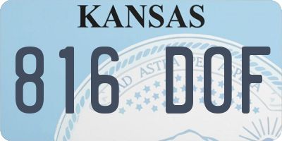 KS license plate 816DOF