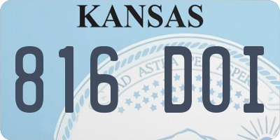 KS license plate 816DOI