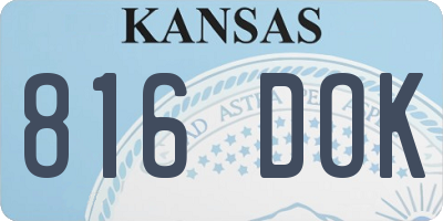 KS license plate 816DOK