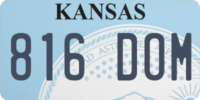 KS license plate 816DOM