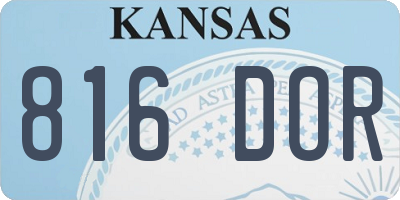 KS license plate 816DOR