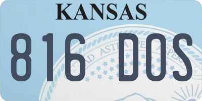 KS license plate 816DOS