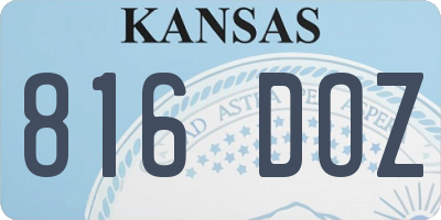KS license plate 816DOZ