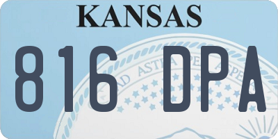 KS license plate 816DPA