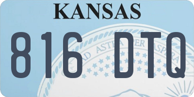KS license plate 816DTQ