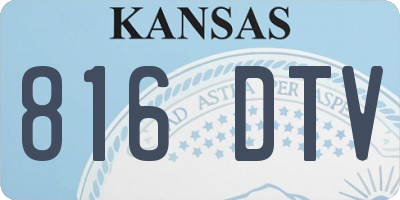 KS license plate 816DTV