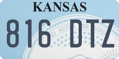 KS license plate 816DTZ