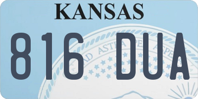 KS license plate 816DUA