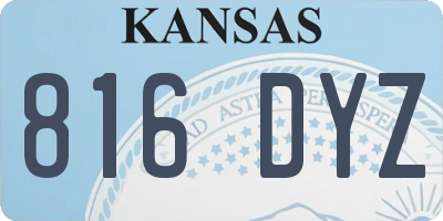 KS license plate 816DYZ