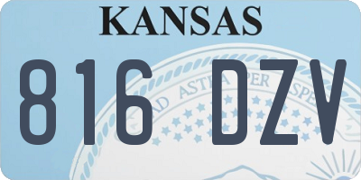 KS license plate 816DZV