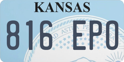 KS license plate 816EPO