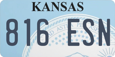 KS license plate 816ESN