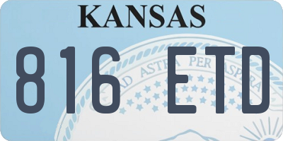 KS license plate 816ETD
