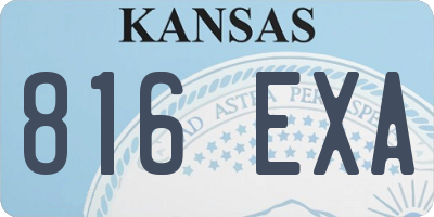 KS license plate 816EXA