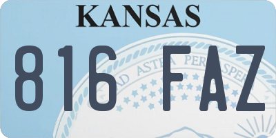 KS license plate 816FAZ