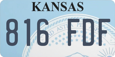 KS license plate 816FDF