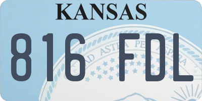 KS license plate 816FDL