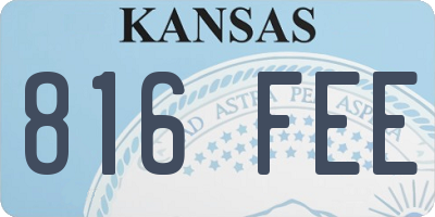 KS license plate 816FEE