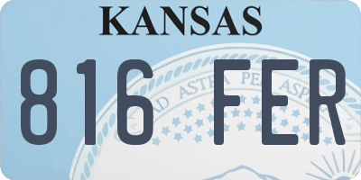 KS license plate 816FER