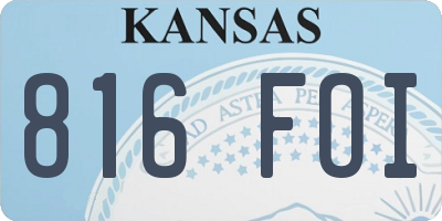 KS license plate 816FOI