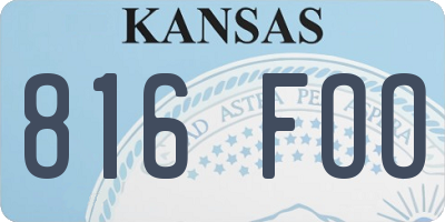 KS license plate 816FOO