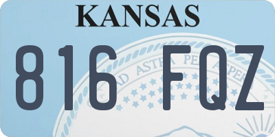 KS license plate 816FQZ