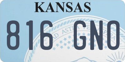 KS license plate 816GNO