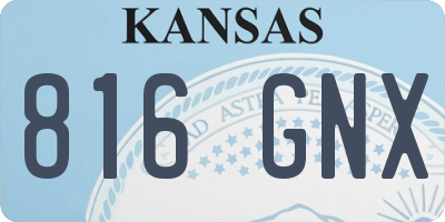 KS license plate 816GNX
