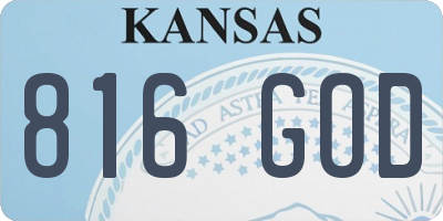 KS license plate 816GOD