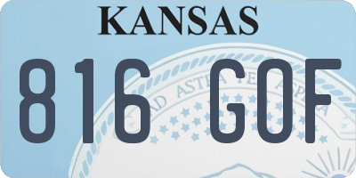 KS license plate 816GOF
