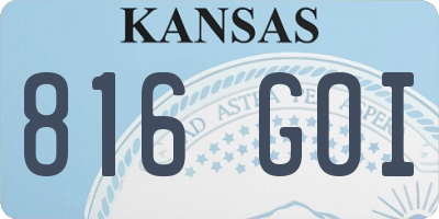 KS license plate 816GOI