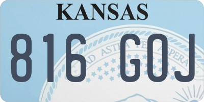 KS license plate 816GOJ