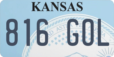 KS license plate 816GOL