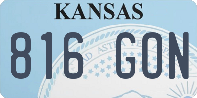 KS license plate 816GON