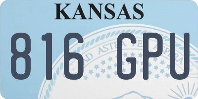 KS license plate 816GPU