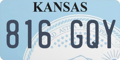 KS license plate 816GQY