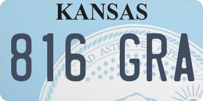 KS license plate 816GRA