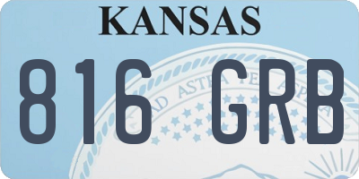 KS license plate 816GRB