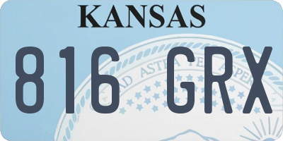 KS license plate 816GRX