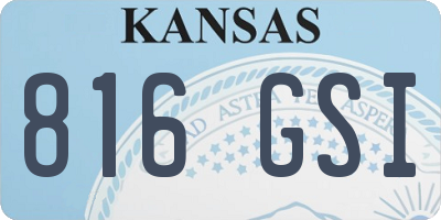 KS license plate 816GSI