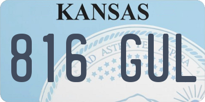 KS license plate 816GUL